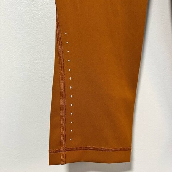 Lululemon Burnt Orange Reflective Crop Leggings - Size 4 - Picture 3 of 12